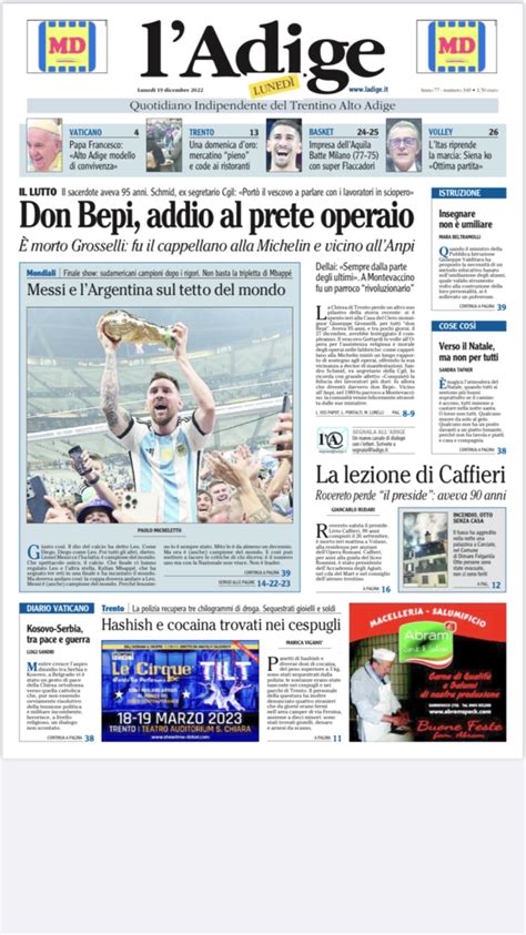 quotidiano l'adige di oggi.